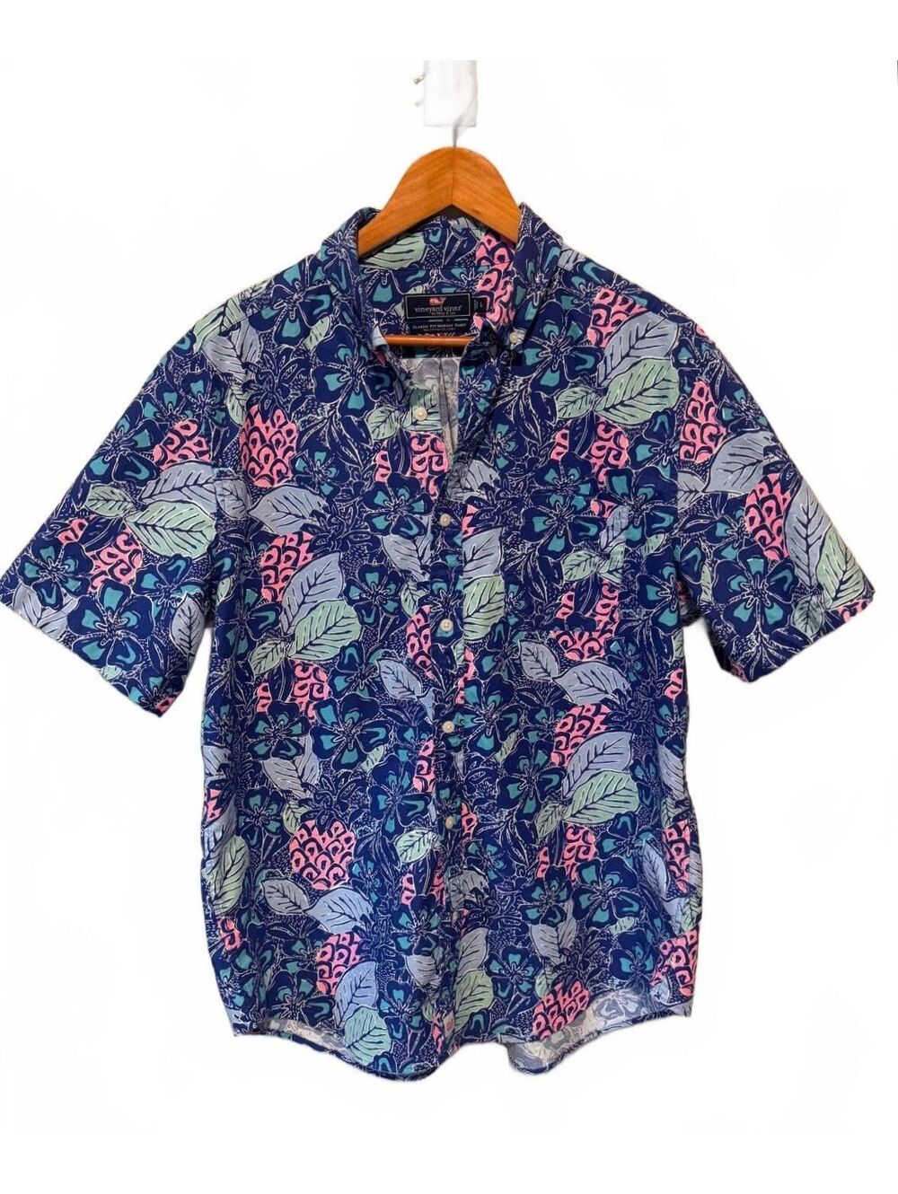 Vineyard Vines Murray Shirt Mens L Pineapple Tropical Print Button Down NWOT